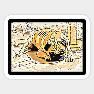 Colourful Pug Dog Sticker